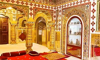 The rich, opulent interiors of the City Palace in Jaipur.